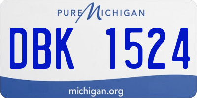 MI license plate DBK1524