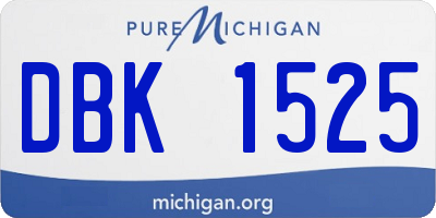 MI license plate DBK1525