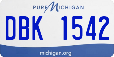 MI license plate DBK1542