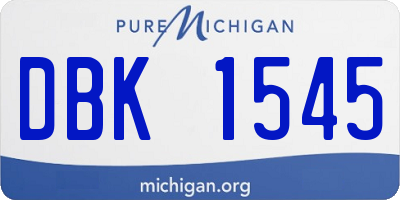 MI license plate DBK1545