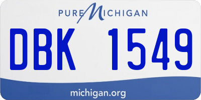 MI license plate DBK1549