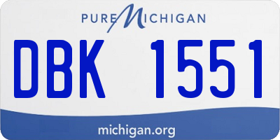 MI license plate DBK1551