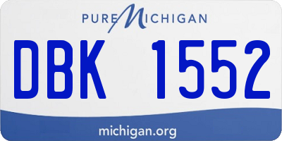 MI license plate DBK1552