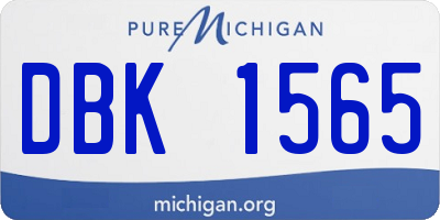 MI license plate DBK1565