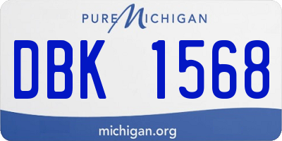 MI license plate DBK1568