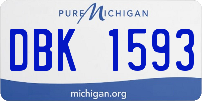 MI license plate DBK1593