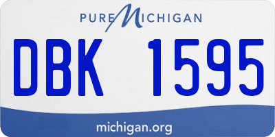 MI license plate DBK1595