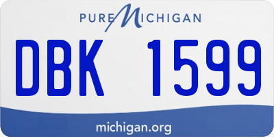 MI license plate DBK1599