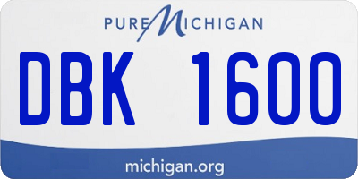 MI license plate DBK1600