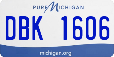 MI license plate DBK1606