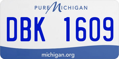 MI license plate DBK1609