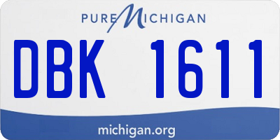 MI license plate DBK1611