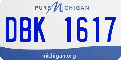 MI license plate DBK1617