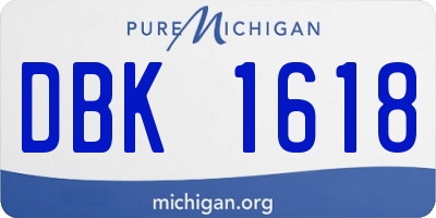 MI license plate DBK1618