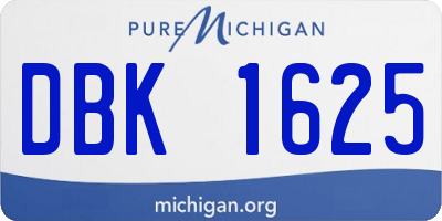MI license plate DBK1625