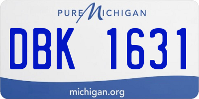MI license plate DBK1631