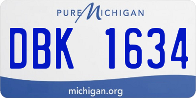 MI license plate DBK1634
