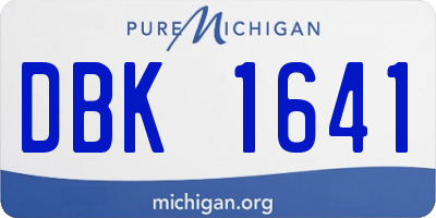 MI license plate DBK1641
