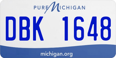 MI license plate DBK1648