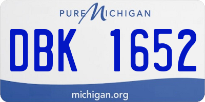 MI license plate DBK1652