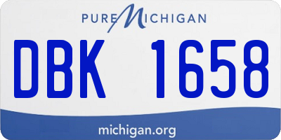 MI license plate DBK1658