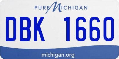 MI license plate DBK1660
