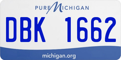 MI license plate DBK1662