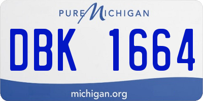 MI license plate DBK1664