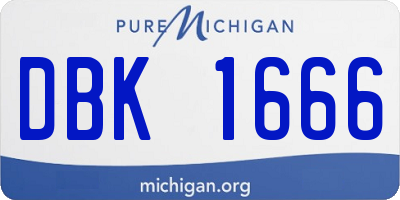 MI license plate DBK1666