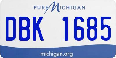 MI license plate DBK1685
