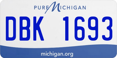 MI license plate DBK1693