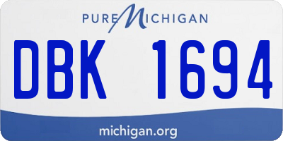 MI license plate DBK1694