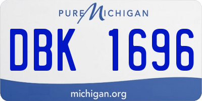 MI license plate DBK1696