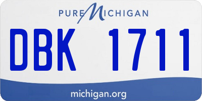 MI license plate DBK1711