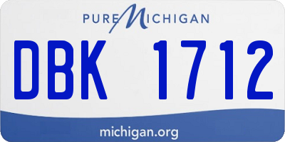 MI license plate DBK1712