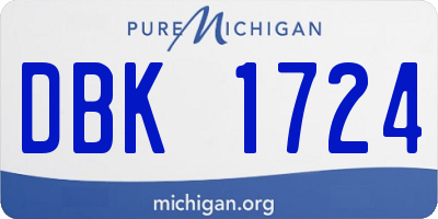 MI license plate DBK1724