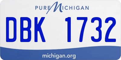 MI license plate DBK1732