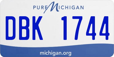 MI license plate DBK1744