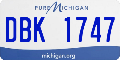 MI license plate DBK1747