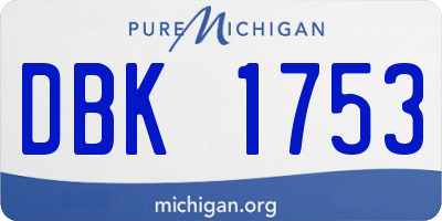 MI license plate DBK1753