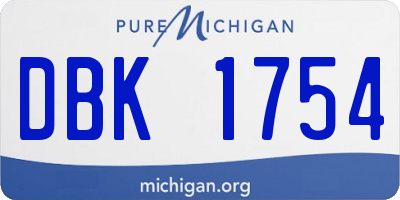 MI license plate DBK1754