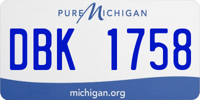 MI license plate DBK1758