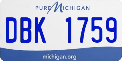 MI license plate DBK1759