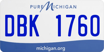 MI license plate DBK1760
