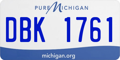 MI license plate DBK1761