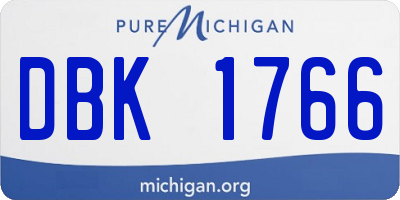 MI license plate DBK1766