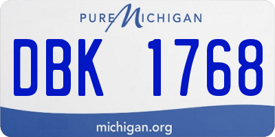 MI license plate DBK1768