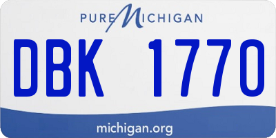 MI license plate DBK1770