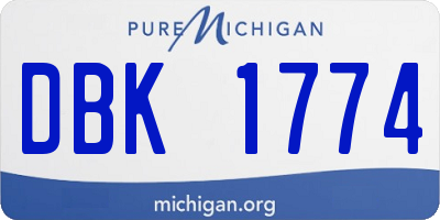 MI license plate DBK1774