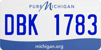 MI license plate DBK1783